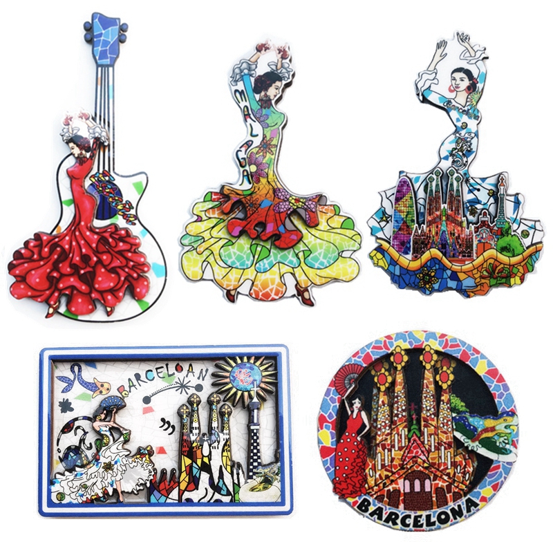 Home Barcelona - Barcelona Flamenco Guitar Wood Fridge Magnets