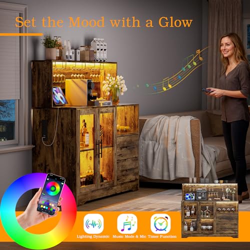 Home Bar Cabinet with Adjustab - огляд і ціна Home Bar And Cabinet