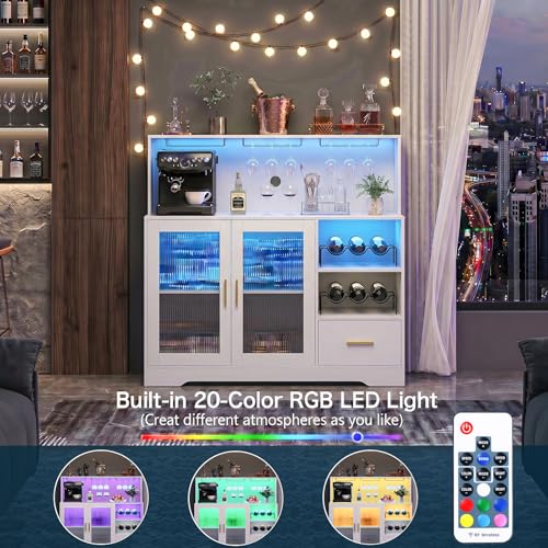 Wine Bar Cabinet with LED Ligh - огляд і ціна Home Bar And Cabinet