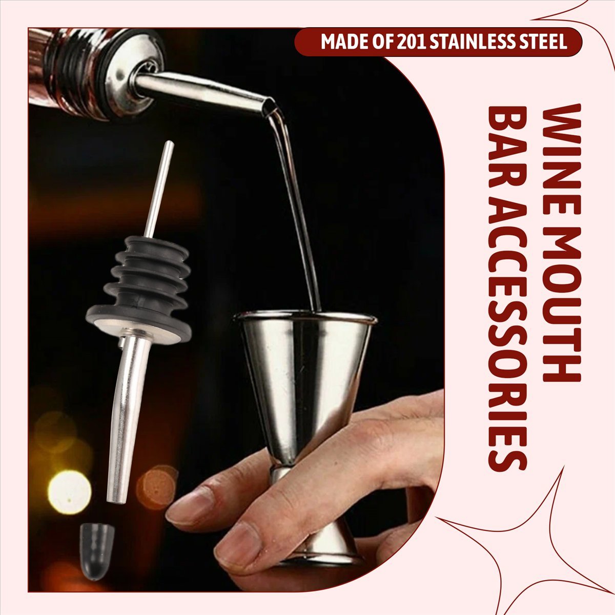 REST 6Pcs Stainless Steel Pour - огляд і ціна Speed Pourer Cap
