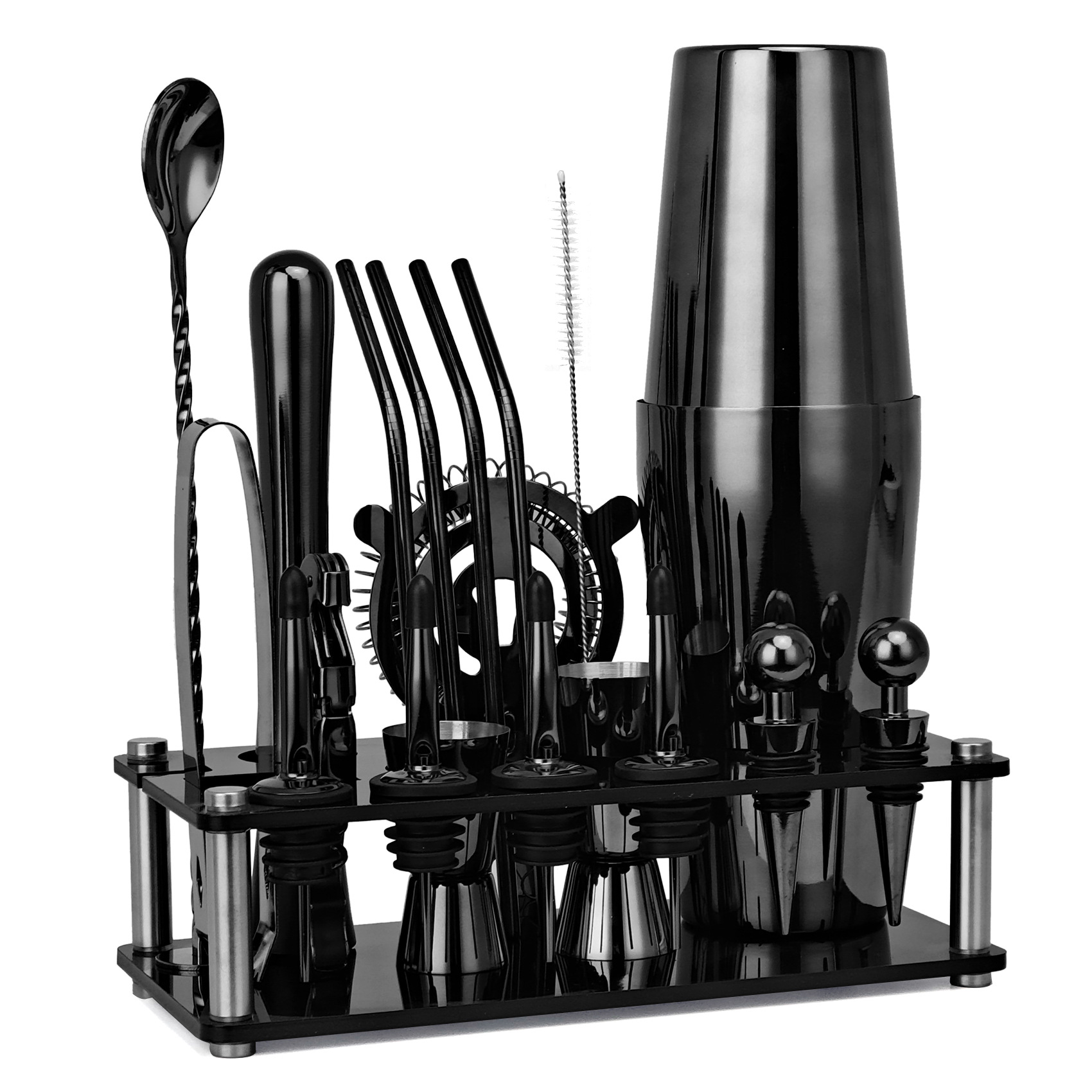 20pcs Black/Rose Gold/Silver 8 - огляд і ціна Boston Shaker Set