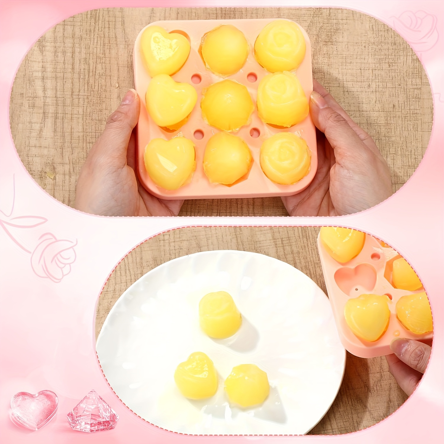 4pcs Rose Heart Diamond Ice Cu - огляд і ціна Citrus Juicer Bar